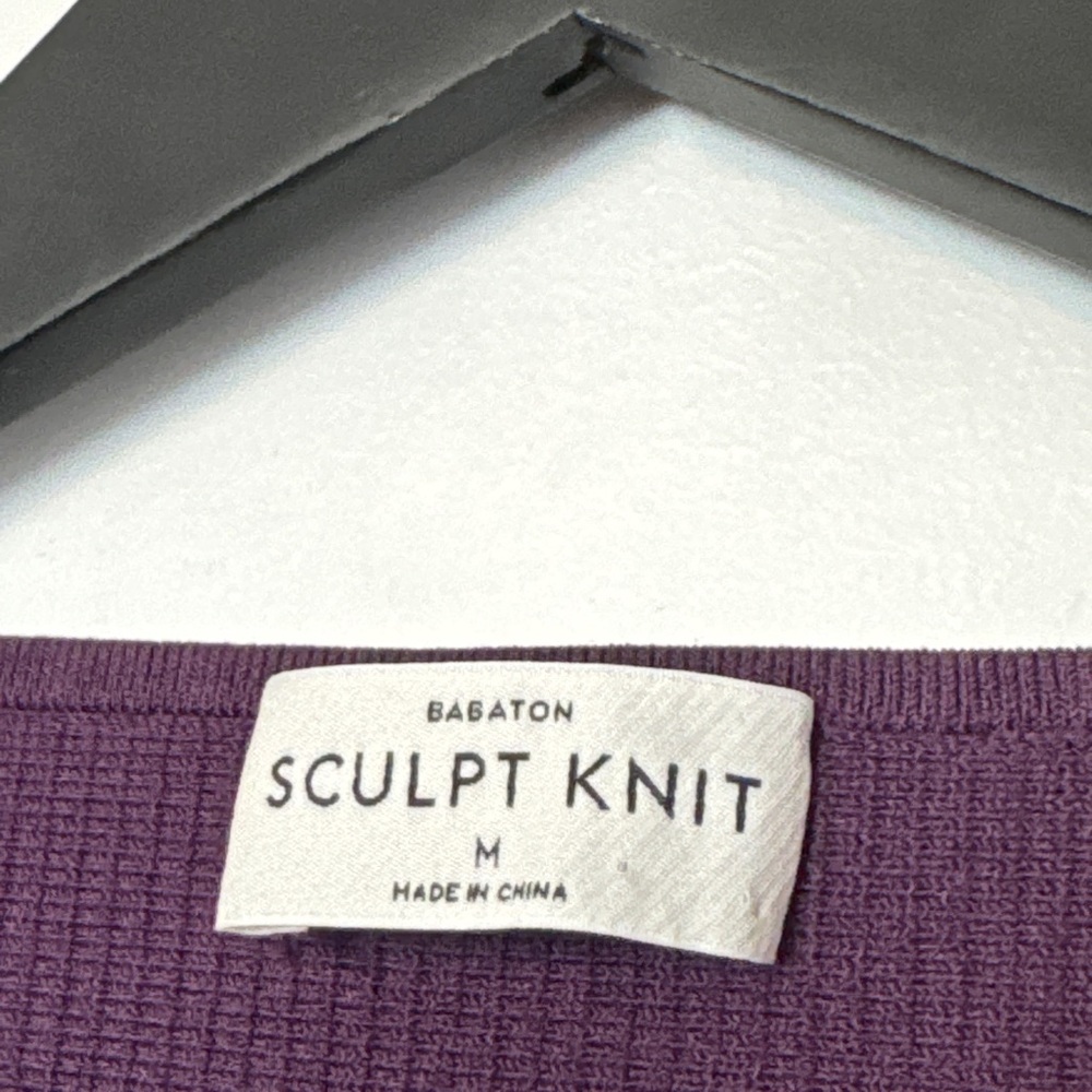 BABATON (Aritzia) Sculpt Knit Short Sleeve Crop Top. Ribbed. Medium. - Picture 8 of 9